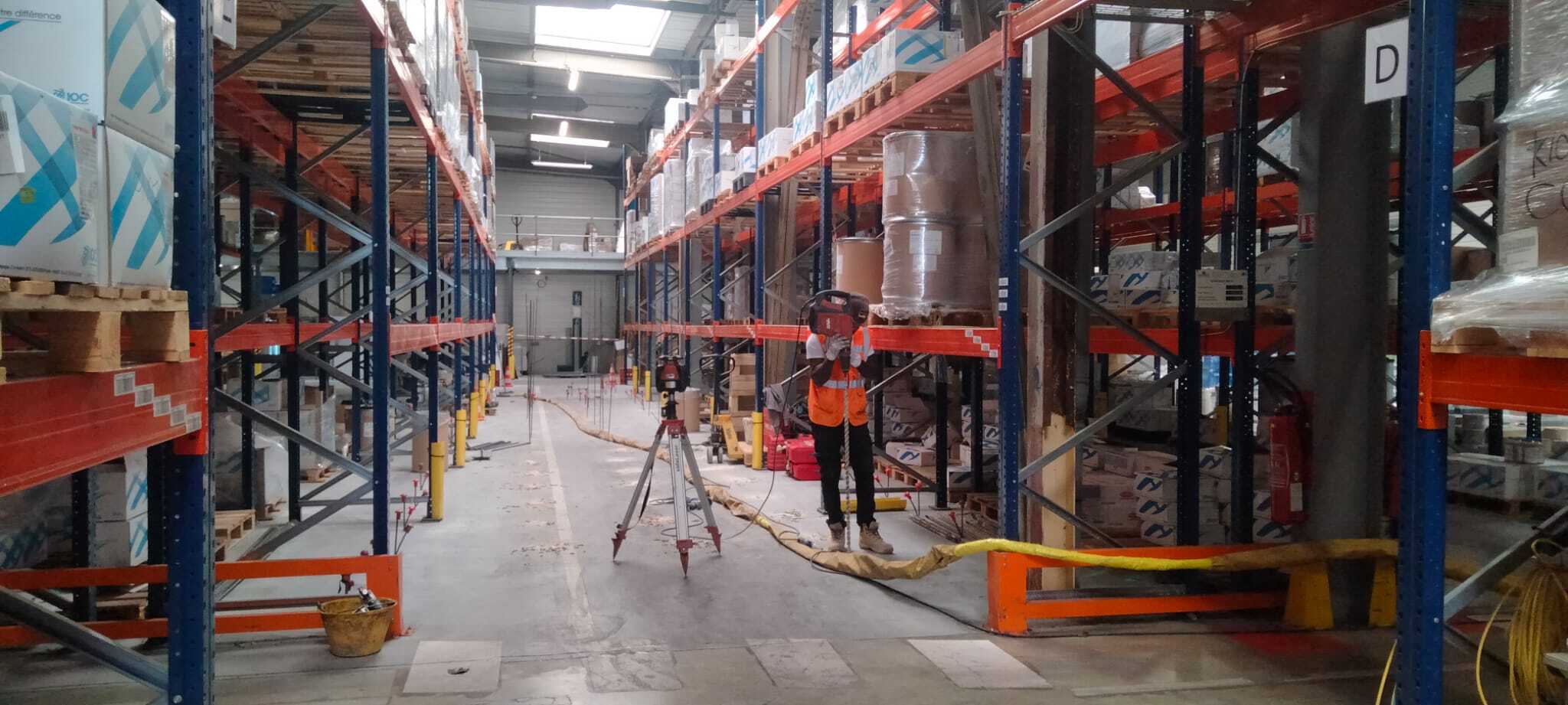 Avancée du chantier sous contrôle laser