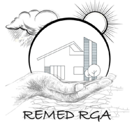 Photo montrant le logo de Remed RGA avec une main tenant une maison