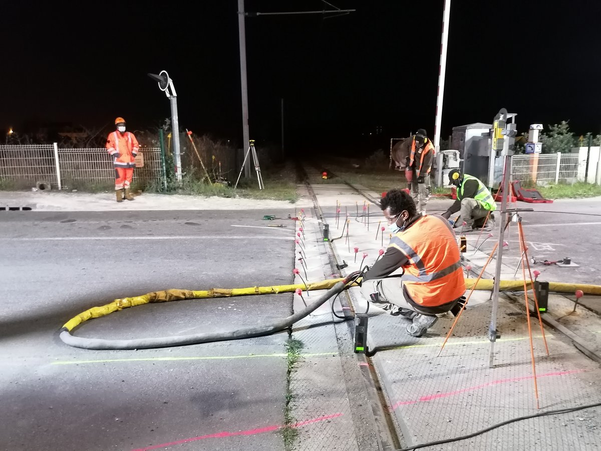 Intervention de nuit par les équipes uretek