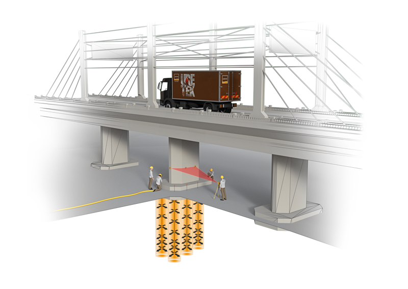 Pont ferroviaire repris par URETEK 