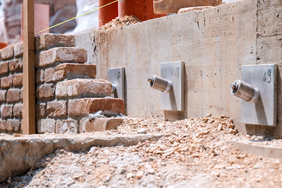 stabilisation mur de soutènement, vue après intervention URETEK