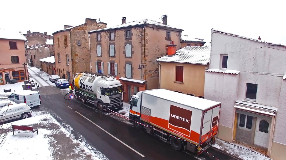 intervention URETEK remplissage de cavité