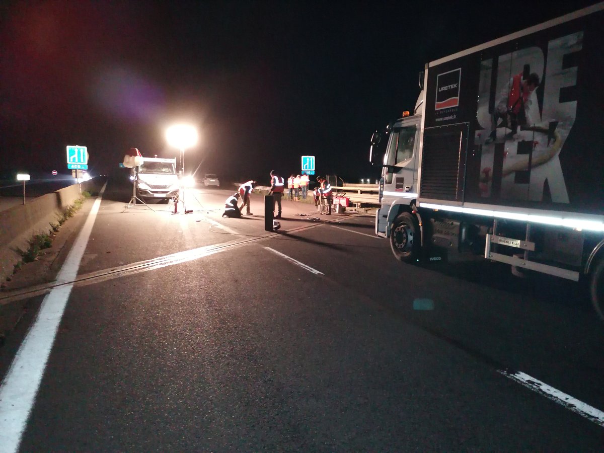 intervention de nuit sur l'autoroute A28