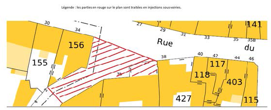 Zone de traitement des fondations prévue