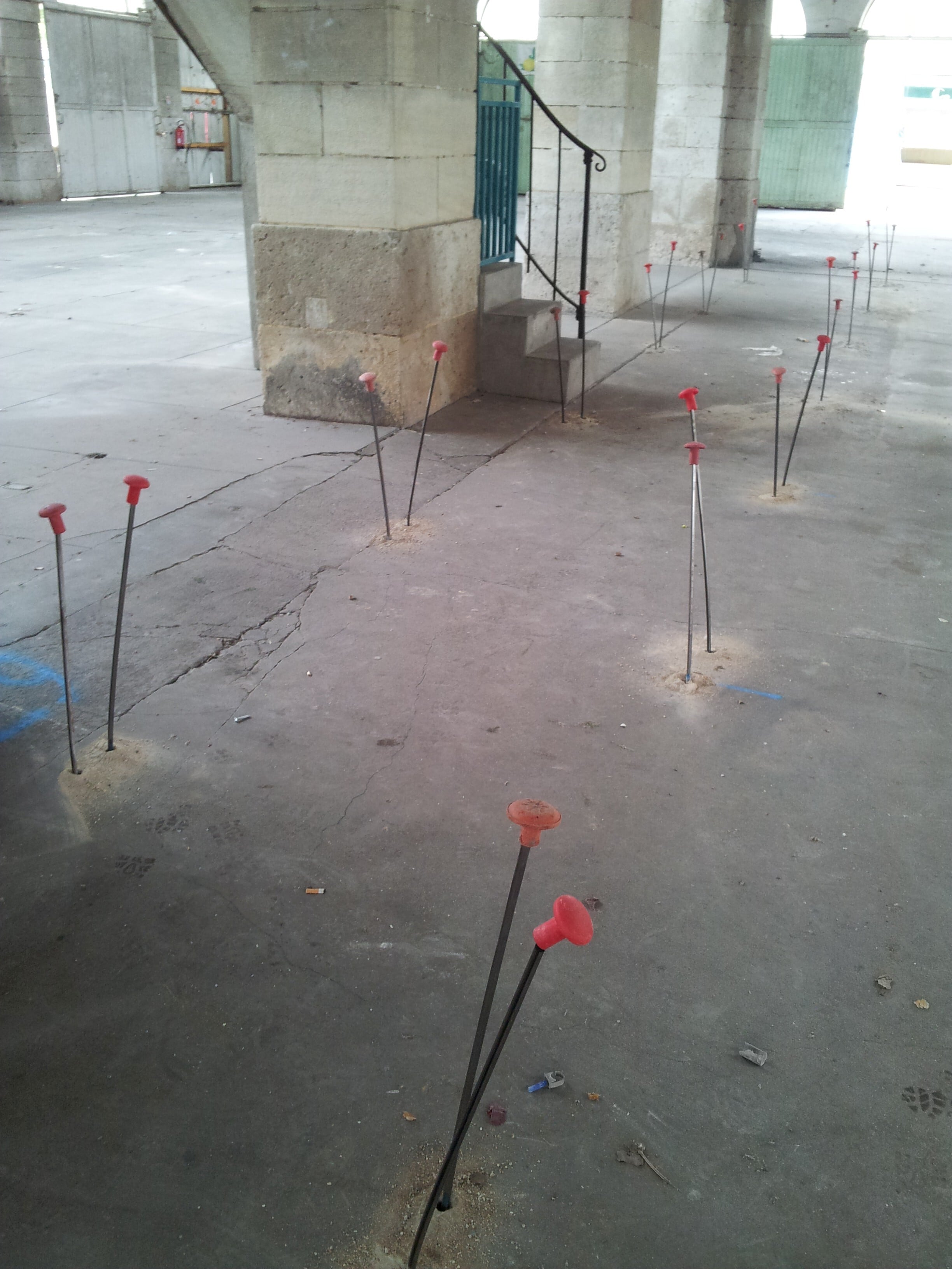 Pose des canules d'injection