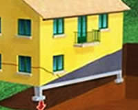 schéma maison sur un terrain en pente