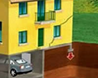 schéma représentant une maison avec un sous sol
