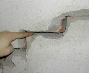 fissure sur un mur