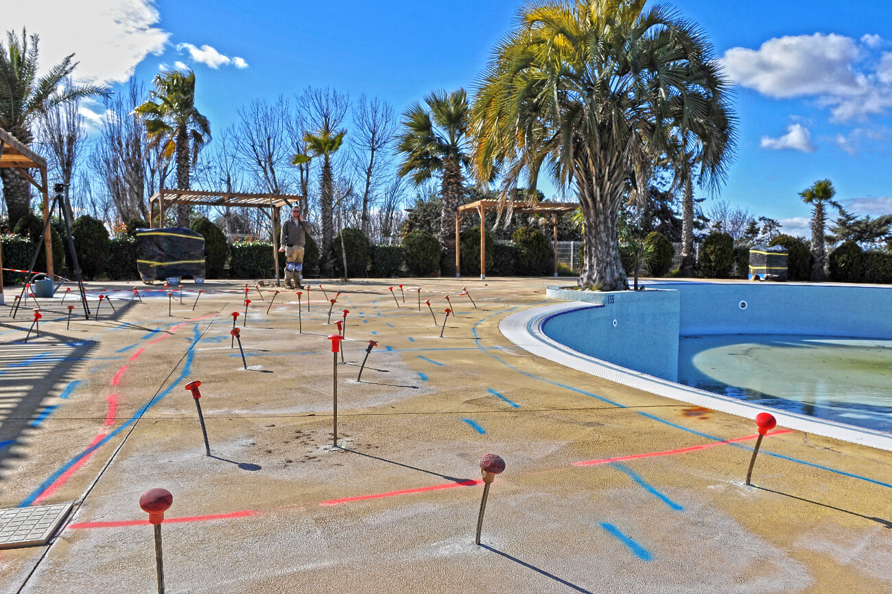 élévation du plancher d'une piscine