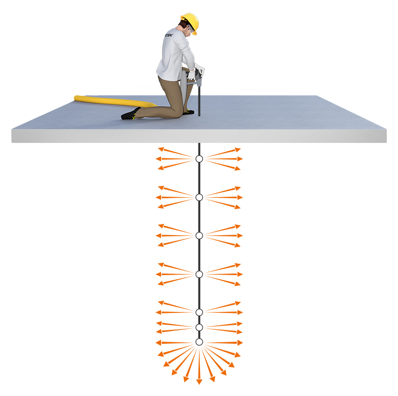 schéma expliquant la technique d'injection multipoint